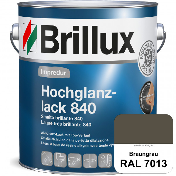 Impredur Hochglanzlack 840 (RAL 7013 Braungrau) für Holz- und Metallflächen (löselmittelhaltig) inne