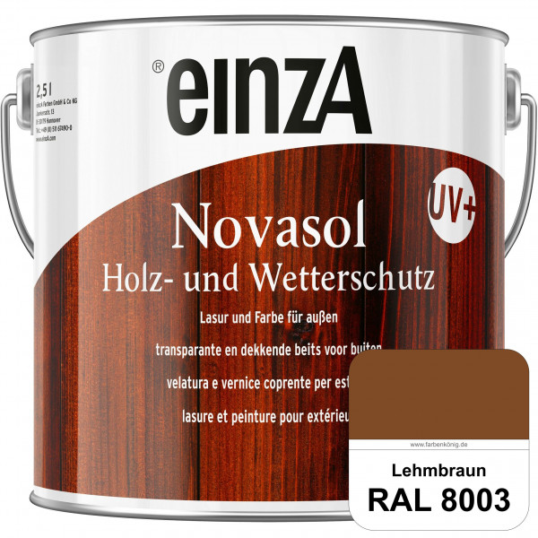 einzA Novasol HW Lasur (RAL 8003 Lehmbraun) Lasierender Wetterschutz für außen