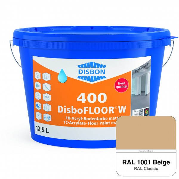 DisboFLOOR W 400 1K-Acryl-Bodenfarbe (RAL 1001 Beige)