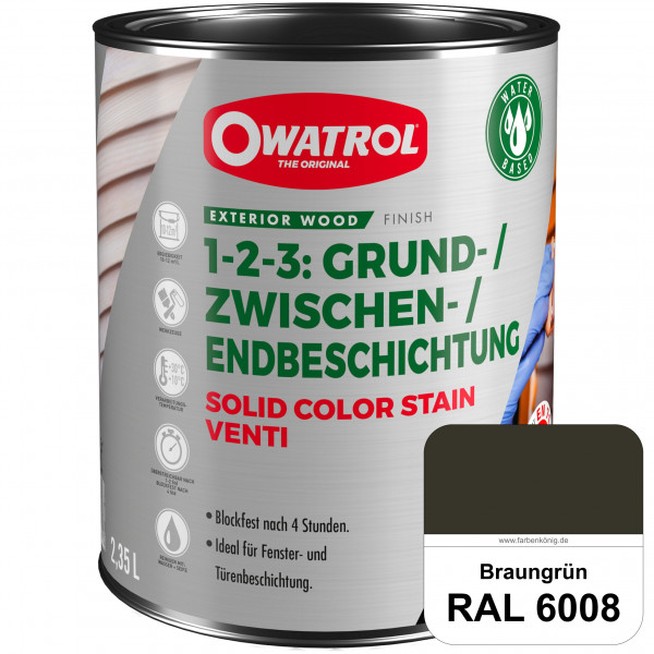 SOLID COLOR STAIN VENTI (RAL 6008 Braungrün)