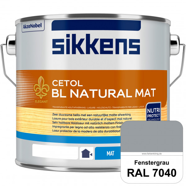 Cetol BL Natural Mat (RAL 7040 Fenstergrau) Matte, wasserverdünnnbare Dünnschichtlasur