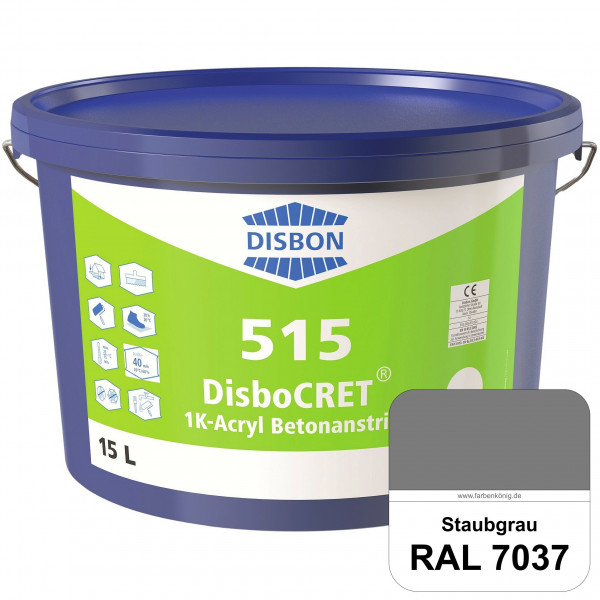 DisboCRET 515 1K-Acryl-Betonanstrich (RAL 7037 Staubgrau) Hochwertige & rissüberdeckende Schutzbesch