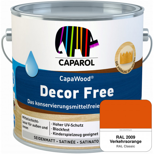 CapaWood® Decor Free (RAL 2009 Verkehrsorange) - ersetzt Capadur DecorLasur KF