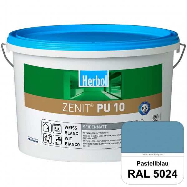 Zenit PU 10 (RAL 5024 Pastellblau) seidenmatte und strapazierfähige PU-Wandfarbe