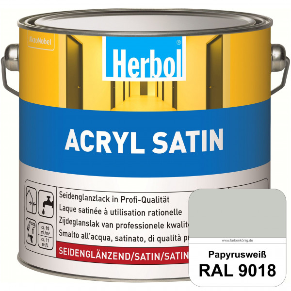 Acryl Satin (RAL 9018 Papyrusweiß) wasserverdünnbarer seidenglänzender Lack (Innen & Außen)