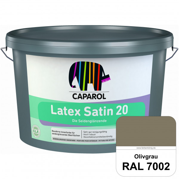Latex Satin 20 (RAL 7002 Olivgrau) strapazierfähige seidenglänzende Latexfarbe (Innen)