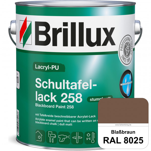 Lacryl-PU Schultafellack 258 (RAL 8025 Blassbraun) wasserbasierter und matter Schultafellack (innen)