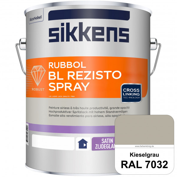 Rubbol BL Rezisto Spray (RAL 7032 Kieselgrau) Hochwertiger, strapazierfähiger Airlesslack für (innen