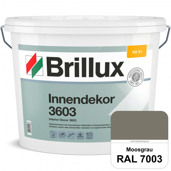 Innendekor ELF KR-K1 3603 (RAL 7003 Moosgrau) Kratzputz nach zur Erzielung dekorativer und strapazie