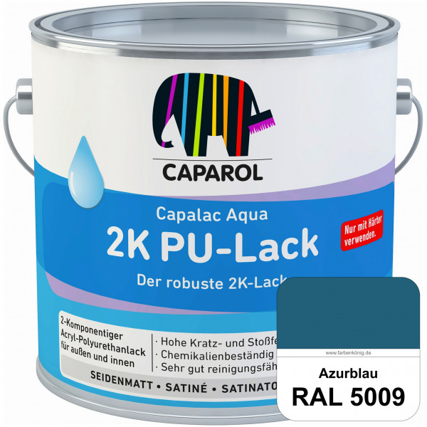 Capalac Aqua 2K PU-Lack (RAL 5009 Azurblau) chemisch und mechanisch widerstandsfähige Lackierungen