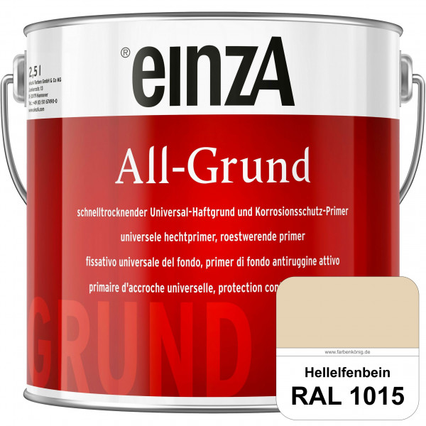 einzA All-Grund (RAL 1015 Hellelfenbein) Schnelltrocknender Haftgrund & Korrosionsschutz-Primer
