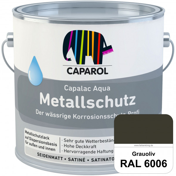 Capalac Aqua Metallschutz (RAL 6006 Grauoliv) wasserbasierter Korrosionsschutz für Stahl & verzinkte