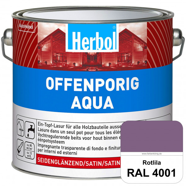 Offenporig Aqua (RAL 4001 Rotlila) Wasserverdünnbar & hochwertige Ein-Topf-Holzlasur - Feuchteschutz