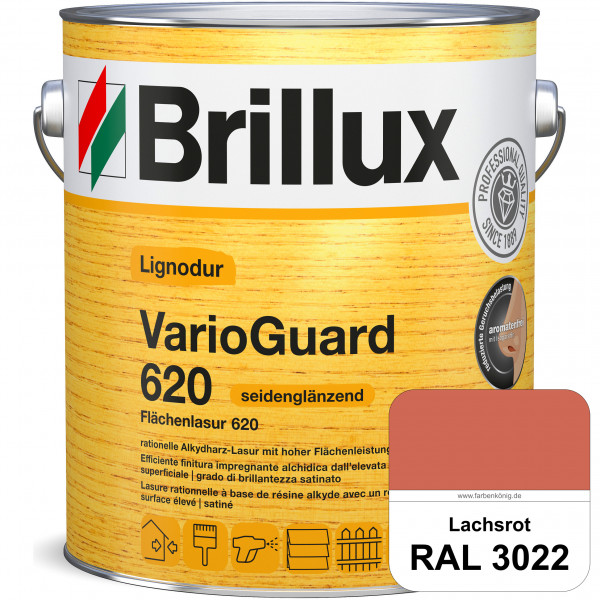 Lignodur VarioGuard 620 (Flächenlasur 620) RAL 3022 Lachsrot