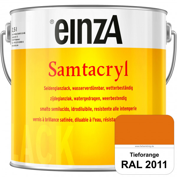einzA Samtacryl (RAL 2011 Tieforange) wetterbeständige seidenglänzende Acryl-PU-Lackfarbe