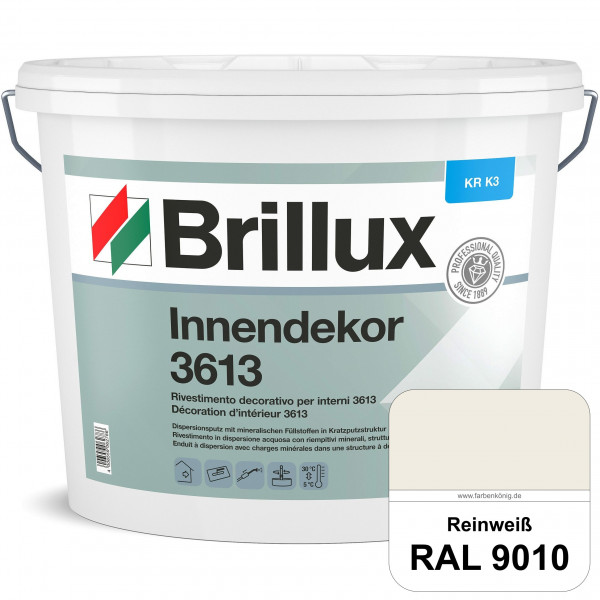 Innendekor ELF KR-K3 3613 (RAL 9010 Reinweiß) Kratzputz nach zur Erzielung dekorativer und strapazie