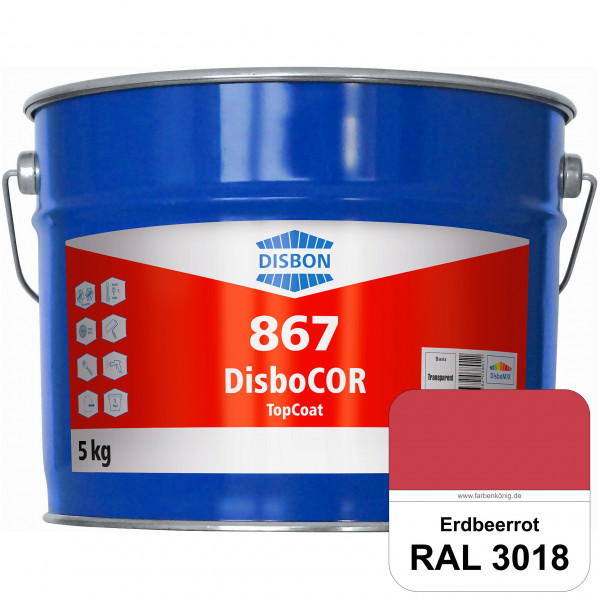 DisboCOR 867 TopCoat (RAL 3018 Erdbeerrot) Anwendungsfreundliche Korrosionsschutz-Deckbeschichtung m