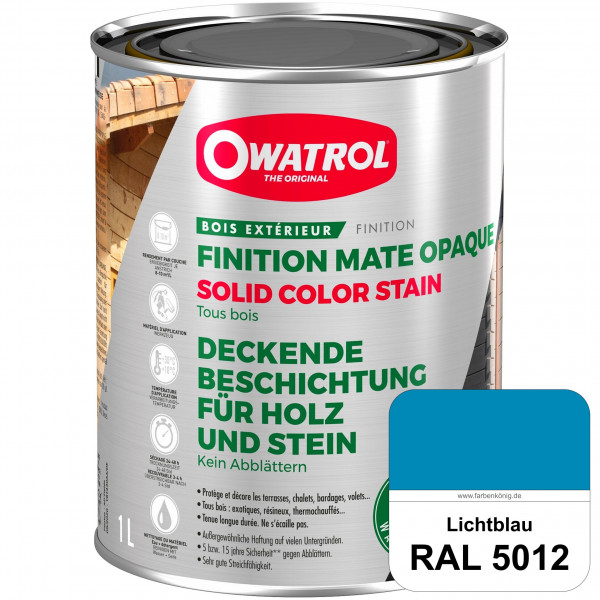 Solid Color Stain (RAL 5012 Lichtblau) deckende und matte Wetterschutzfarbe außen