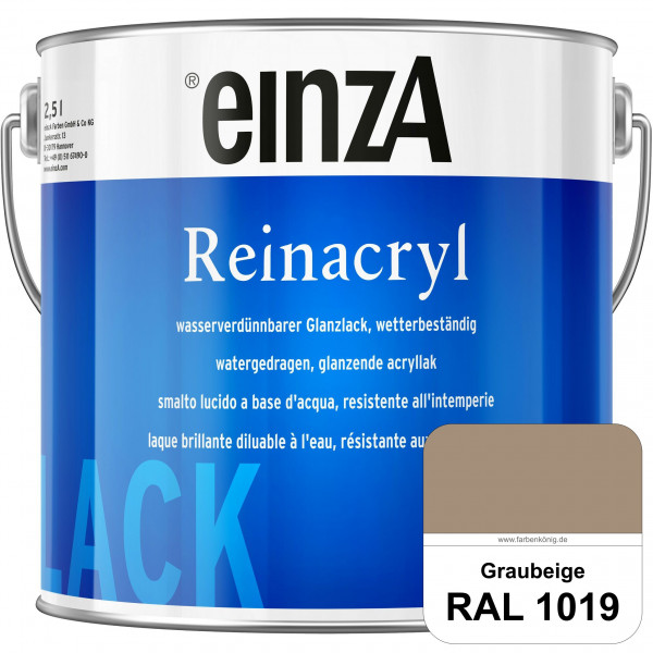 einzA Reinacryl (RAL 1019 Graubeige) wetterbeständige glänzende Acryl-PU-Lackfarbe