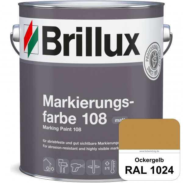 Markierungsfarbe 108 (RAL 1024 Ockergelb) Markierungsfarbe für Asphalt, Betonböden, Zementestrichen
