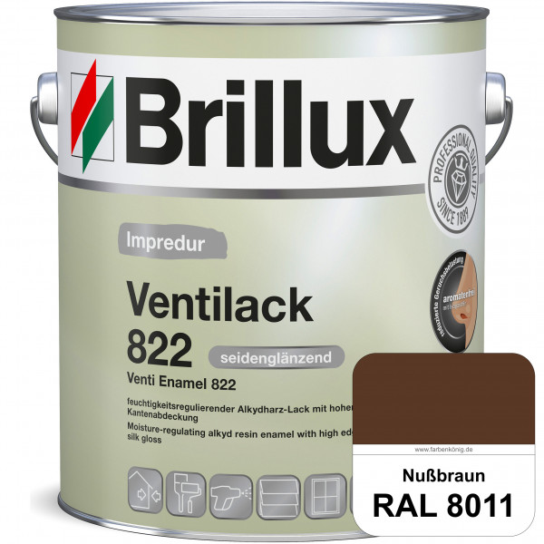 Impredur Ventilack 822 (RAL 8011 Nussbraun) Seidenglanzlack (lösemittelhaltig) Fenster & Türen innen