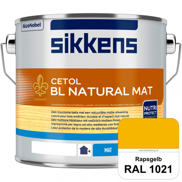 Cetol BL Natural Mat (RAL 1021 Rapsgelb) Matte, wasserverdünnnbare Dünnschichtlasur