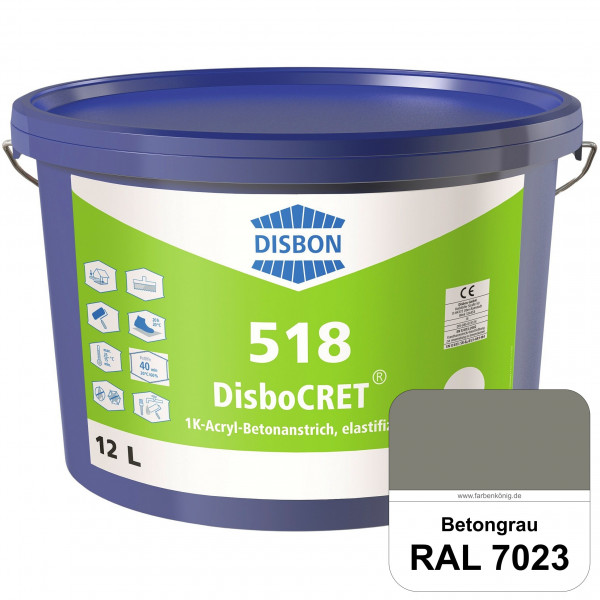 DisboCRET 518 1K-Acryl-Betonanstrich, elastifiziert (RAL 7023 Betongrau) Tieftemperaturelastischer,