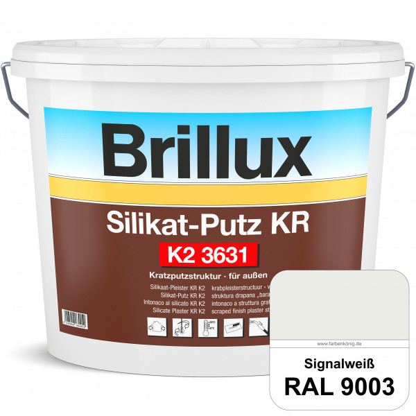 Silikat-Putz KR K2 3631 (RAL 9003 Signalweiß) Dekorativer Kratzputz auf Silikatbasis
