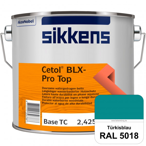 Cetol BLX-Pro Top (RAL 5018 Türkisblau) Seidenglänzende & wasserdampfdurchlässige Dickschichtlasur a