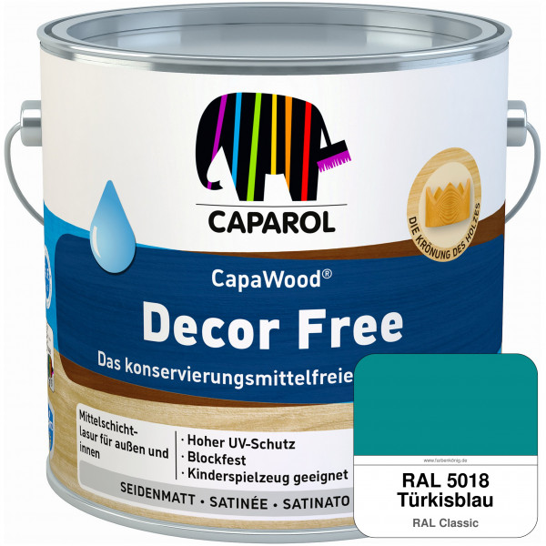CapaWood® Decor Free (RAL 5018 Türkisblau) - ersetzt Capadur DecorLasur KF