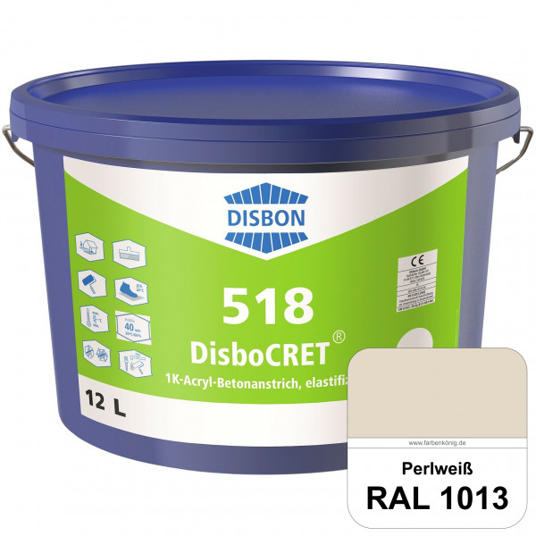 DisboCRET 518 1K-Acryl-Betonanstrich, elastifiziert (RAL 1013 Perlweiß) Tieftemperaturelastischer, r