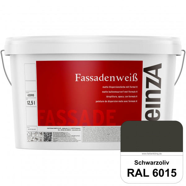 einzA Fassadenweiß (RAL 6015 Schwarzoliv) Sil-Fassadenfarbe gegen Schmutz & Vergrünung