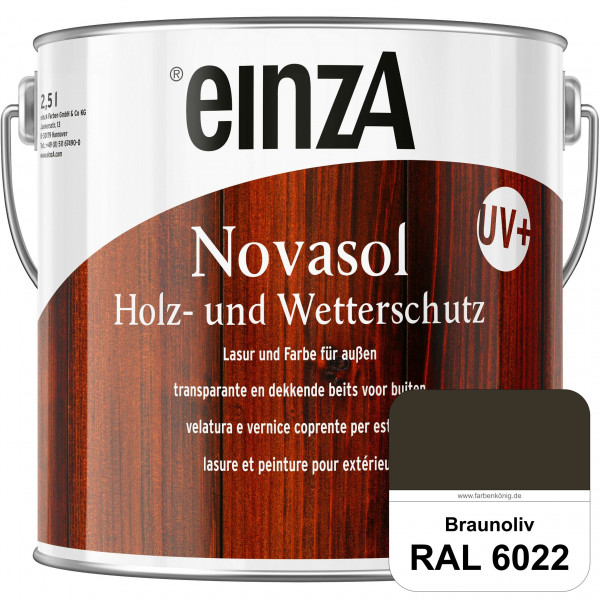 einzA Novasol HW Farbe (RAL 6022 Braunoliv) Deckender Wetterschutz für außen