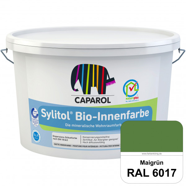 Sylitol® Bio-Innenfarbe (RAL 6017 Maigrün) Innenfarbe auf Silikatbasis  für Allergiker