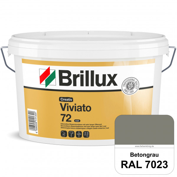 Creativ Viviato 72 (RAL 7023 Betongrau) Tuchmatte Dispersionslasur für die dekorative Wandgestaltung