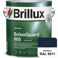 SolvoGuard 885 (RAL 5011 Stahlblau) deckende oder lasierende seidenmatte Alkydharz-Holzfarbe für auß