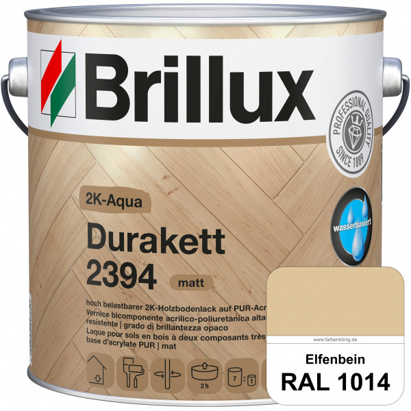 2K-Aqua Durakett 2394 (RAL 1014 Elfenbein) Wasserbasierter 2K-Versiegelung für Parkettfußböden, Diel