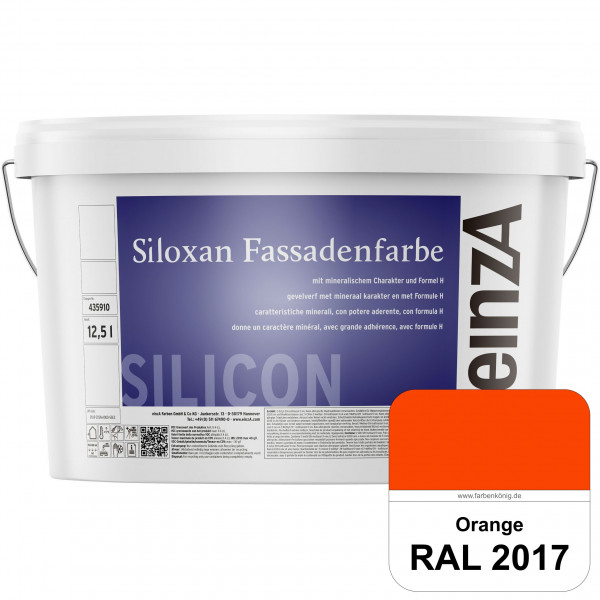 einzA Siloxan Fassadenfarbe (RAL 2017 RAL Orange) Siliconvergütete Fassadenfarbe