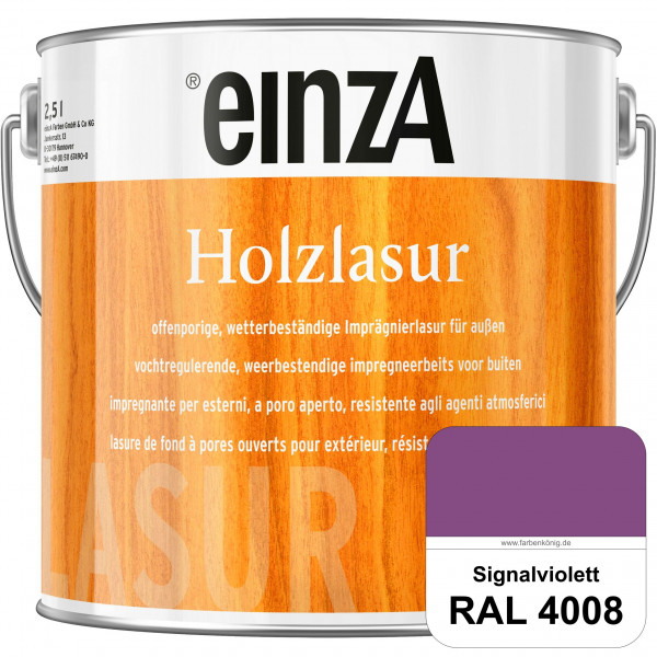 einzA Holzlasur (RAL 4008 Signalviolett) Offenporige Imprägnierlasur für Außen-Holzbauteile