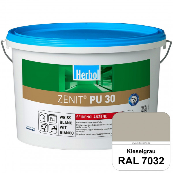 Zenit PU 30 (RAL 7032 Kieselgrau) seidenglänzende und strapazierfähige PU-Wandfarbe