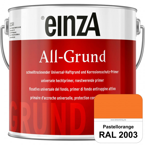 einzA All-Grund (RAL 2003 Pastellorange) Schnelltrocknender Haftgrund & Korrosionsschutz-Primer