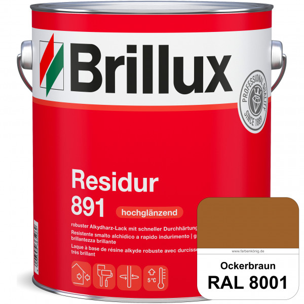 Residur 891 (RAL 8001 Ockerbraun) widerstandsfähige, schnell trocknender Lack für grundierte Metallb