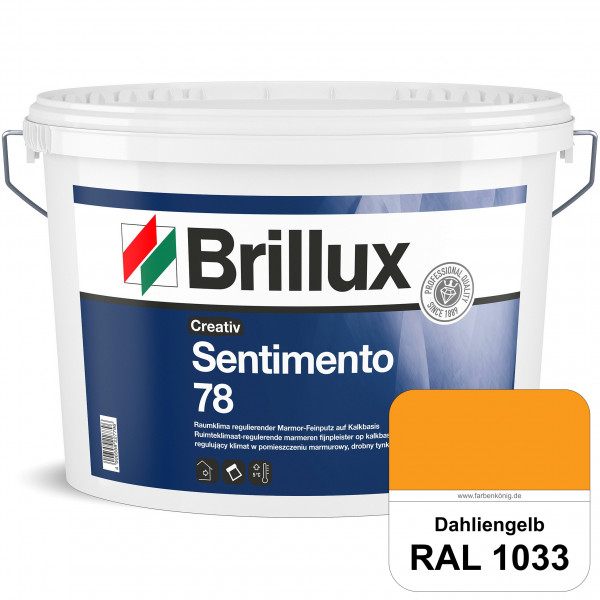 Creativ Sentimento 78 (RAL 1033 Dahliengelb) Marmor-Feinputz auf Kalkbasis, zur Erzielung matter Obe