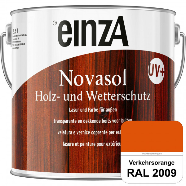 einzA Novasol HW Lasur (RAL 2009 Verkehrsorange) Lasierender Wetterschutz für außen