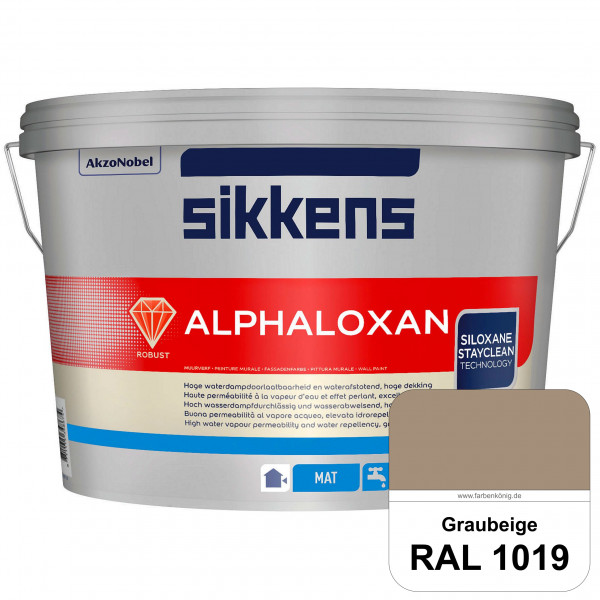 Alphaloxan (RAL 1019 Graubeige) Professionelle Siliconharz-Fassadenfarbe (außen)