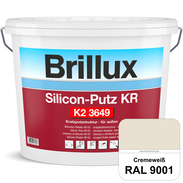 Silicon-Putz KR K2 3649 mit Protect (RAL 9001 Cremeweiß) Dekorputz auf Siliconharzbasis (außen)