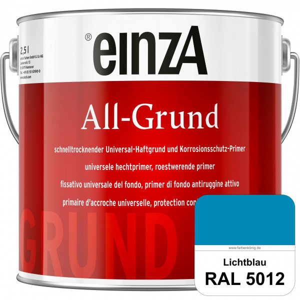 einzA All-Grund (RAL 5012 Lichtblau) Schnelltrocknender Haftgrund & Korrosionsschutz-Primer