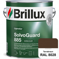 SolvoGuard 885 (RAL 8028 Terrabraun) deckende oder lasierende seidenmatte Alkydharz-Holzfarbe für au