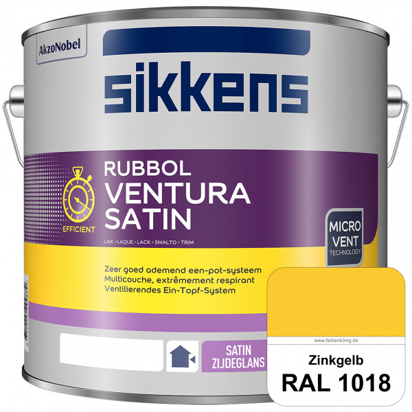 Rubbol Ventura Satin (RAL 1018 Zinkgelb) Seidenglanzlack (lösemittelhaltig) Fenster & Türen außen