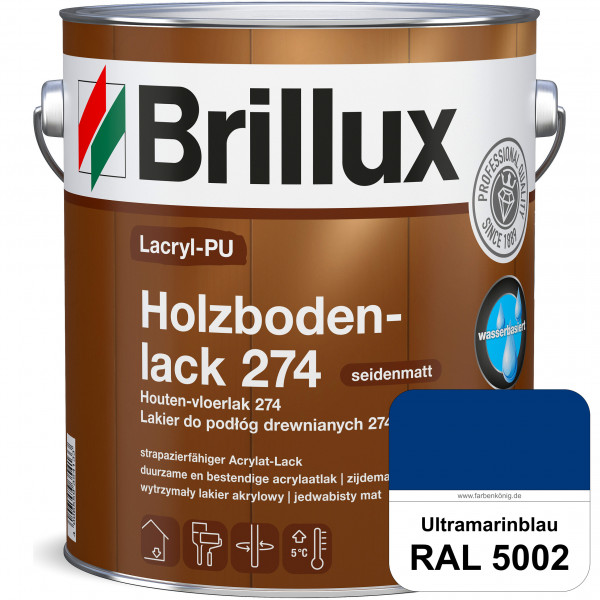 Lacryl-PU Holzbodenlack 274 (RAL 5002 Ultramarinblau) hochwertige & widerstandsfähige, deckende Vers
